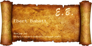 Ebert Babett névjegykártya